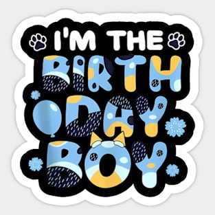 Mens Im The Birthday Boy Dog Family Matching Paw Dogs Lovers Sticker